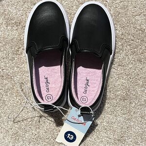 Cat & Jack Black Slip-On Sneakers for Kids Size 13